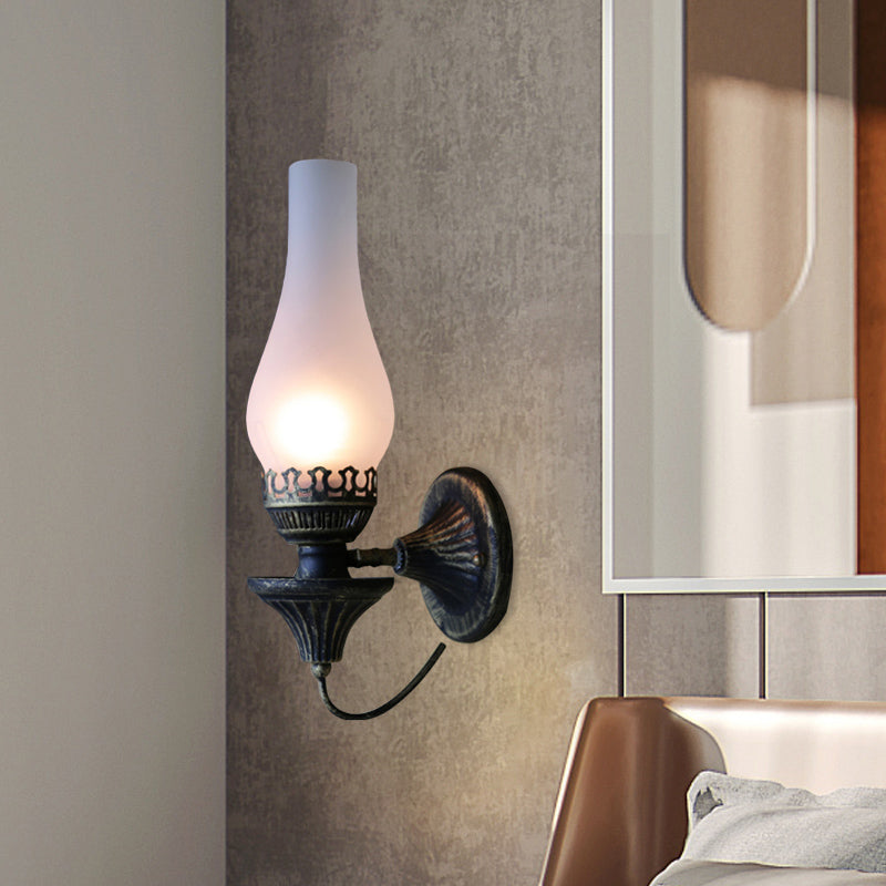 Frendorf | Fabrieksvaas Schaduw Wandlamp 1 Hoofd Geel/Helder Kraakglas Wandverlichting Armatuur voor Buiten