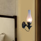 Frendorf | Fabrieksvaas Schaduw Wandlamp 1 Hoofd Geel/Helder Kraakglas Wandverlichting Armatuur voor Buiten