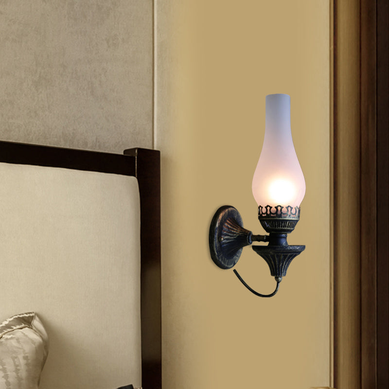 Frendorf | Fabrieksvaas Schaduw Wandlamp 1 Hoofd Geel/Helder Kraakglas Wandverlichting Armatuur voor Buiten