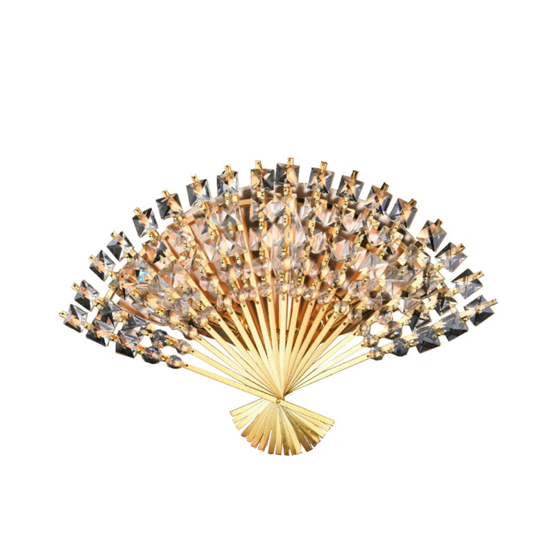 Frendorf | Fan-Shape Wandlamp Verlichting Moderne Metaal 3-Kops Gouden Afwerking Wandmontage Lamp Fixture