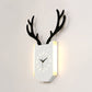 Frendorf | Houten Klokvorm Sconces Verlichting met Herten Hoorns Hal Foyer Rustiek Dier LED Wandlamp