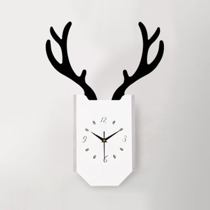 Frendorf | Houten Klokvorm Sconces Verlichting met Herten Hoorns Hal Foyer Rustiek Dier LED Wandlamp