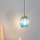 Frendorf | Post Modern 1 Licht Wandlamp Gouden Tulp Wandlamp Sconces met Blauw/Grijs Rimpeld Glas Schaduw