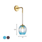 Frendorf | Post Modern 1 Licht Wandlamp Gouden Tulp Wandlamp Sconces met Blauw/Grijs Rimpeld Glas Schaduw