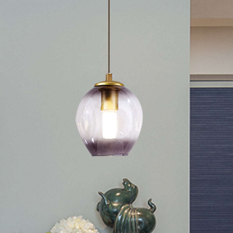 Frendorf | Post Modern 1 Licht Wandlamp Gouden Tulp Wandlamp Sconces met Blauw/Grijs Rimpeld Glas Schaduw