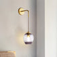 Frendorf | Post Modern 1 Licht Wandlamp Gouden Tulp Wandlamp Sconces met Blauw/Grijs Rimpeld Glas Schaduw