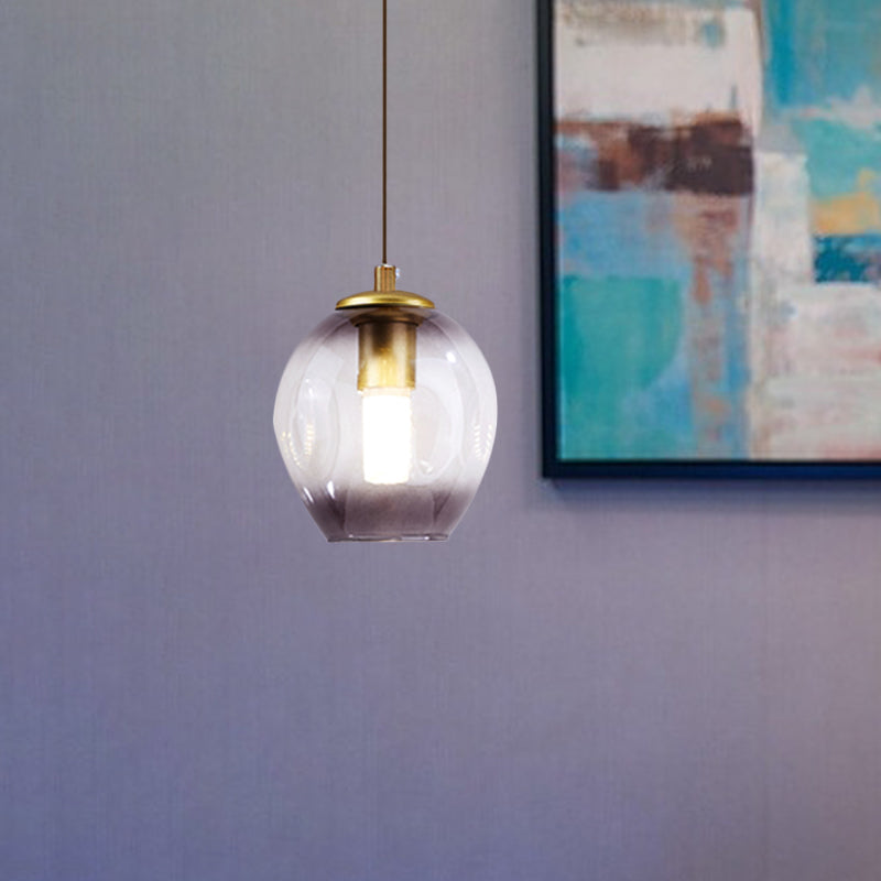Frendorf | Post Modern 1 Licht Wandlamp Gouden Tulp Wandlamp Sconces met Blauw/Grijs Rimpeld Glas Schaduw