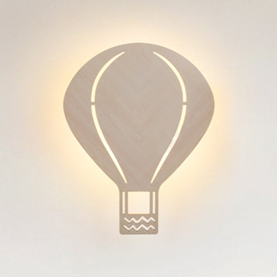 Schöne beige Wandlampe mit Cartoon-Muster Holz LED Wandlampe für Wohnzimmer Kinderzimmer