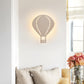 Schöne beige Wandlampe mit Cartoon-Muster Holz LED Wandlampe für Wohnzimmer Kinderzimmer