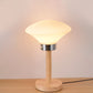 Globe/Zylinder/Quadratische Nachttischlampe Modernist Satinierte Glas 1 Licht Holz Nachttischlampe für Nachtseite