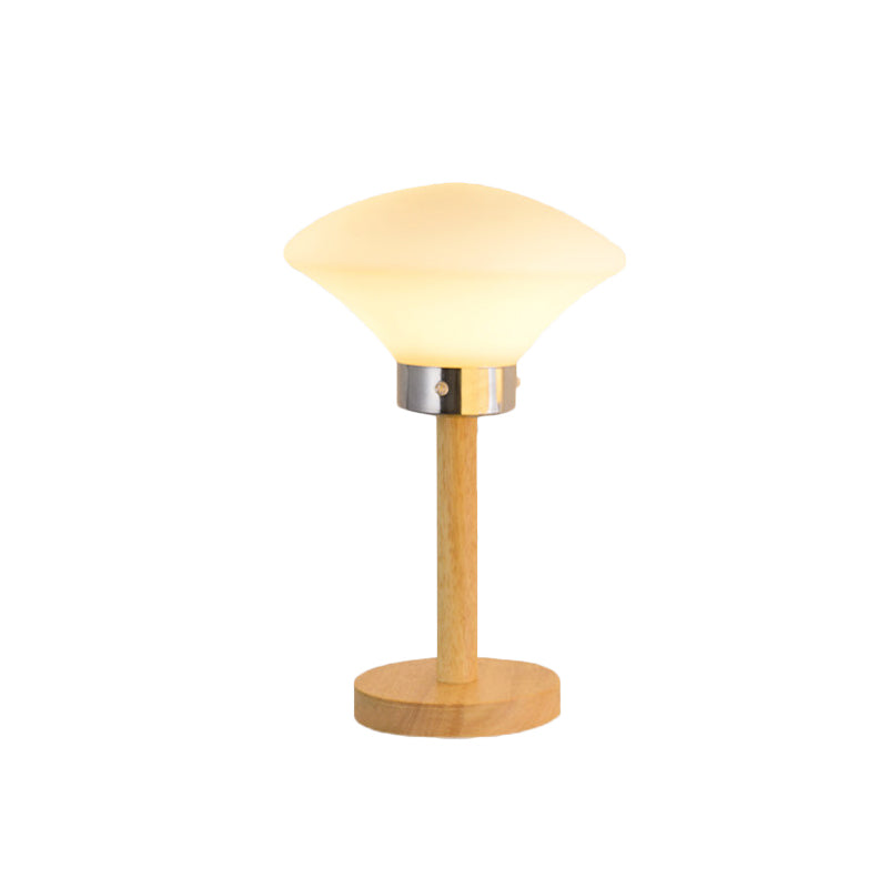 Globe/Zylinder/Quadratische Nachttischlampe Modernist Satinierte Glas 1 Licht Holz Nachttischlampe für Nachtseite