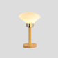 Globe/Zylinder/Quadratische Nachttischlampe Modernist Satinierte Glas 1 Licht Holz Nachttischlampe für Nachtseite