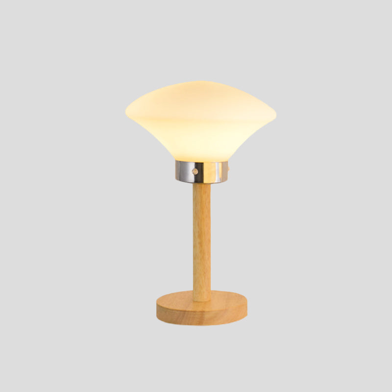 Globe/Zylinder/Quadratische Nachttischlampe Modernist Satinierte Glas 1 Licht Holz Nachttischlampe für Nachtseite