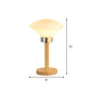 Globe/Zylinder/Quadratische Nachttischlampe Modernist Satinierte Glas 1 Licht Holz Nachttischlampe für Nachtseite