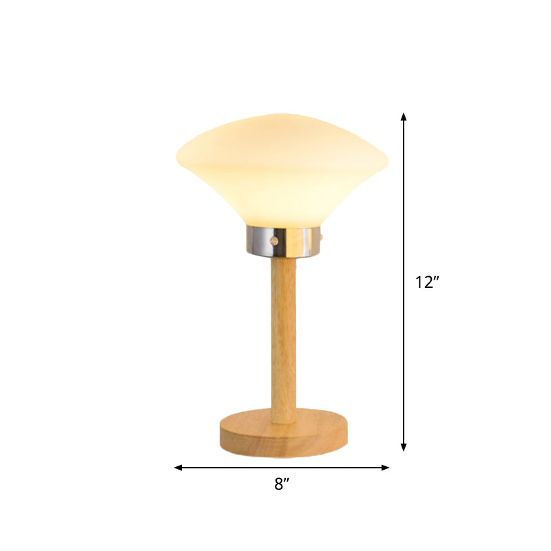 Globe/Zylinder/Quadratische Nachttischlampe Modernist Satinierte Glas 1 Licht Holz Nachttischlampe für Nachtseite