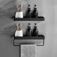 Frendorf | Matt Schwarz Badezimmer Set Modern 1/2 - Stück Rostfreies Badregal