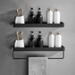 Frendorf | Matt Schwarz Badezimmer Set Modern 1/2 - Stück Rostfreies Badregal