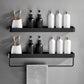 Frendorf | Matt Schwarz Badezimmer Set Modern 1/2 - Stück Rostfreies Badregal