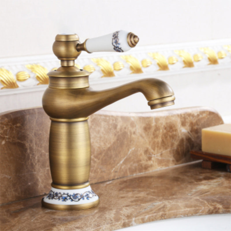 Frendorf | Landhaus Breiter Wasserhahn Waschbeckenarmatur mit Hebelgriff