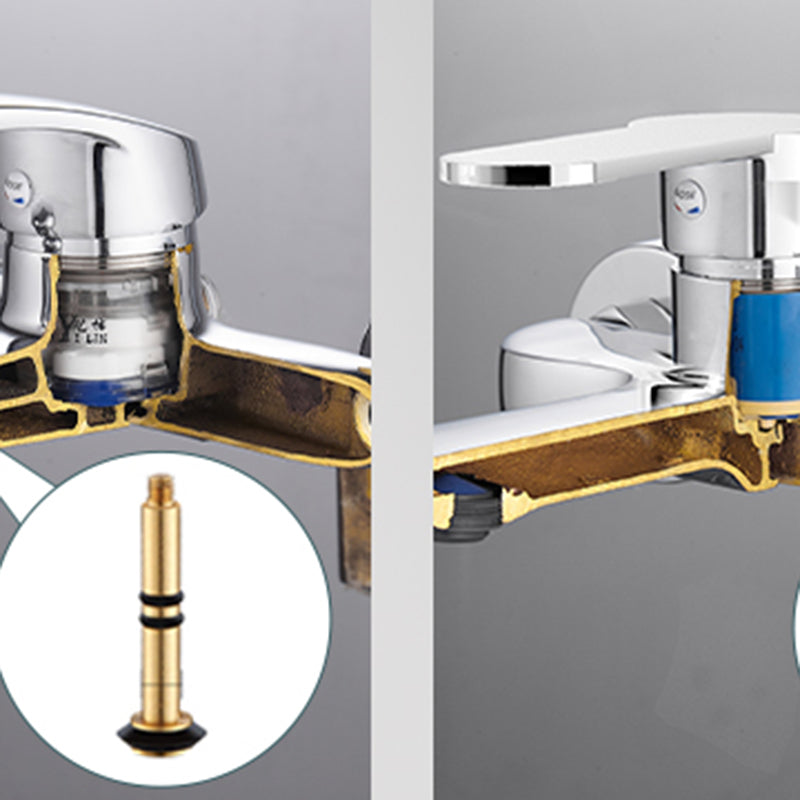 Frendorf | Beliebte Wandmontierte Badewannenarmatur Fester Hebelgriff Badewannenfüller Trim