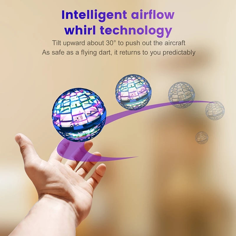 Frendorf | Flynova Pro Flying Ball Spinner Spielzeug Handgesteuerter Drohnenhubschrauber 360 Grad rotierendes Mini-UFO mit leichten Kindergeschenken