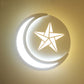 Frendorf | Moderne Maan Wandlamp mit Cartoon-Muster Acryl LED Wandleuchte in Weiß für Kinderzimmer