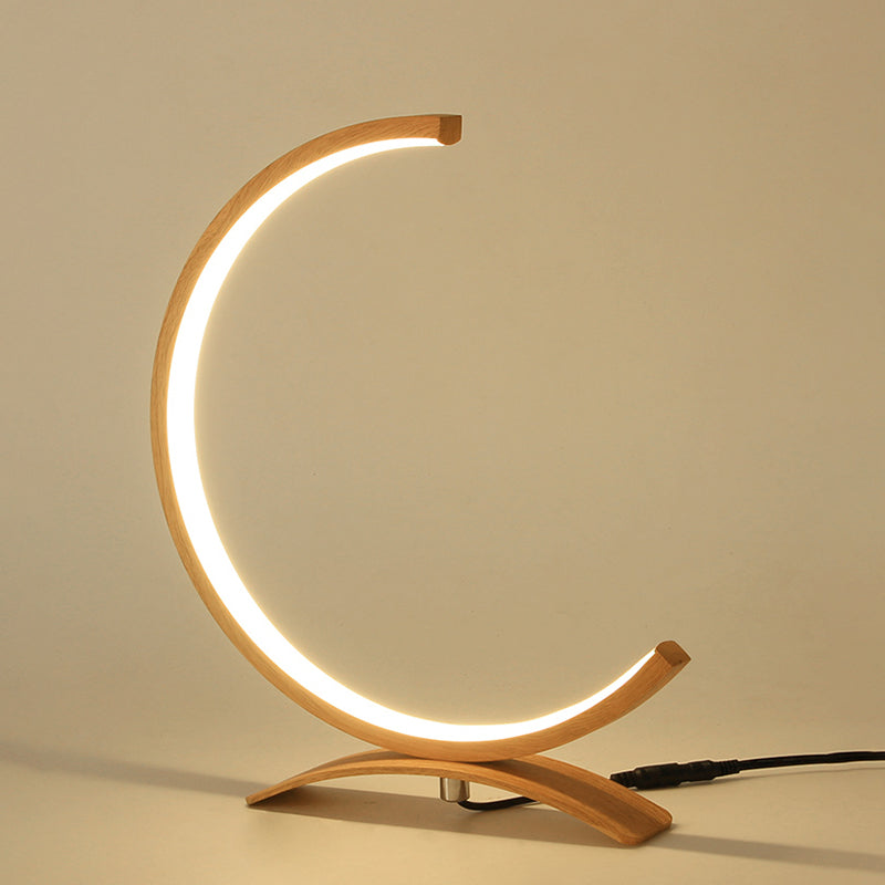 C-Shape Nachttischlampen Modernist Acryl Schwarz/Gold LED Schreibtischlampe mit Bogenbasis für Schlafzimmer