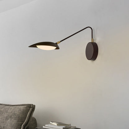 Frendorf | Modernistische Ovale Wandlamp Fixture Metallic Slaapkamer LED Verlichting Wandlamp met Verstelbare Arm in Koffie