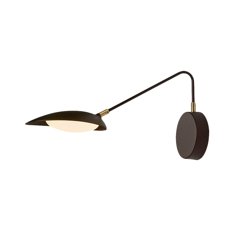 Frendorf | Modernistische Ovale Wandlamp Fixture Metallic Slaapkamer LED Verlichting Wandlamp met Verstelbare Arm in Koffie