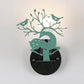 Frendorf | Sika Deer Kindergarten Wandlampe mit Branche & Vogel Metall 1 Licht Tier Lampe