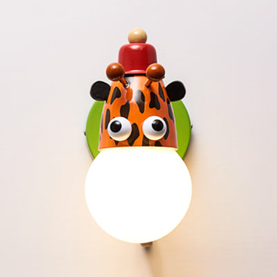 Frendorf | Tierkopf Kindergarten Wandlampe Metall Einzelleuchte Modern Süße Wandleuchte in Grün
