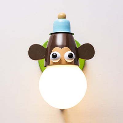 Frendorf | Tierkopf Kindergarten Wandlampe Metall Einzelleuchte Modern Süße Wandleuchte in Grün