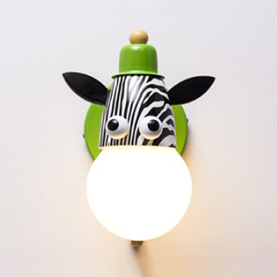 Frendorf | Tierkopf Kindergarten Wandlampe Metall Einzelleuchte Modern Süße Wandleuchte in Grün