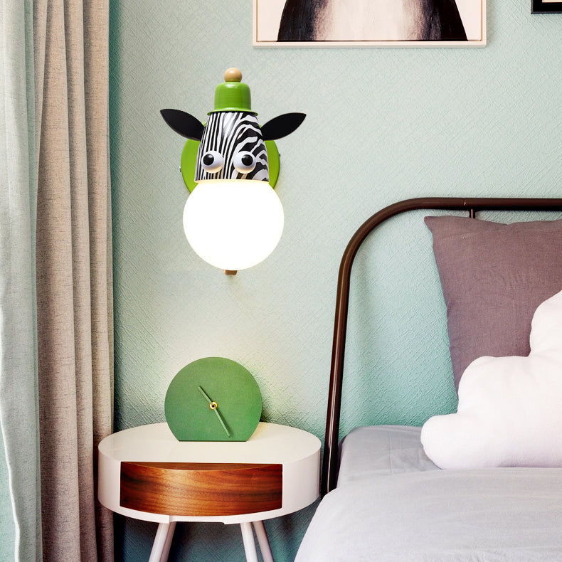 Frendorf | Tierkopf Kindergarten Wandlampe Metall Einzelleuchte Modern Süße Wandleuchte in Grün