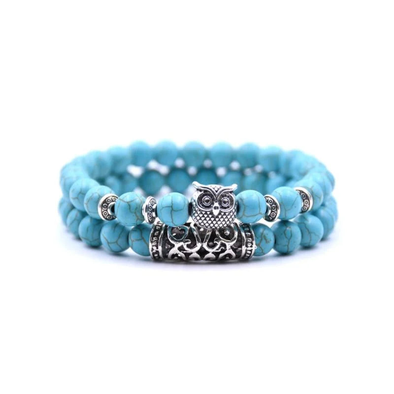 Frendorf | Eule Charme Naturstein-Armband