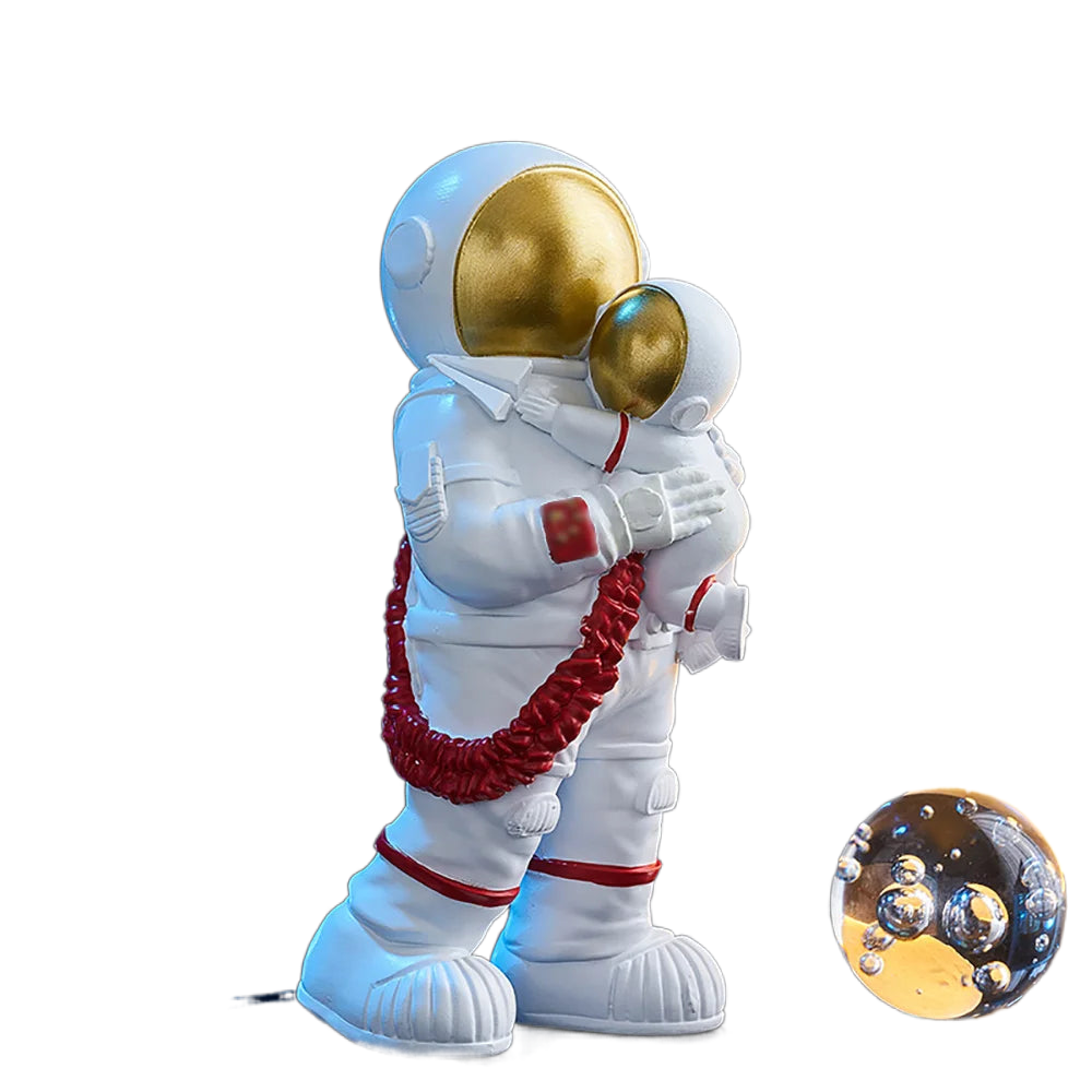 Heimdekor Moderne Wohnzimmer Schreibtischdekoration Zubehör Einfache Vater und Sohn Astronaut Figurine Süße Harz Einrichtung Handwerk