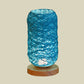 Frendorf | Geribbelte Oblong Mini Nachtstandlamp Macaron Beige/Blauw/Bruin USB Opladen LED Tafellicht met Houten Voetstuk voor Bedzijde
