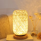 Frendorf | Geribbelte Oblong Mini Nachtstandlamp Macaron Beige/Blauw/Bruin USB Opladen LED Tafellicht met Houten Voetstuk voor Bedzijde