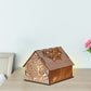 Frendorf | Kids Cottage Mini Nachtlicht Holz Schlafzimmer LED Nachttischlampe in Braun mit skulptiertem Blumen/Stern/Liebesherz-Design
