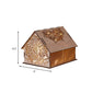 Frendorf | Kids Cottage Mini Nachtlicht Holz Schlafzimmer LED Nachttischlampe in Braun mit skulptiertem Blumen/Stern/Liebesherz-Design