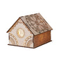 Frendorf | Kids Cottage Mini Nachtlicht Holz Schlafzimmer LED Nachttischlampe in Braun mit skulptiertem Blumen/Stern/Liebesherz-Design