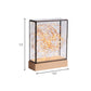 Frendorf | Kids Squared Klare Glazen Nachtlamp USB Oplaadbare LED Tafelverlichting in Hout met Interieur Roze Beer en Snoer