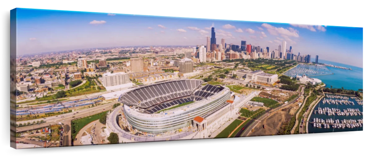 Frendorf | Luftaufnahme eines Stadions im Soldier Field II Wandkunst