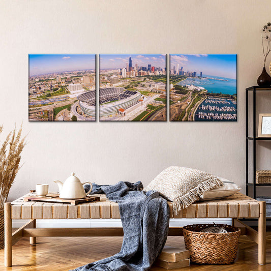 Frendorf | Luftaufnahme eines Stadions im Soldier Field II Wandkunst