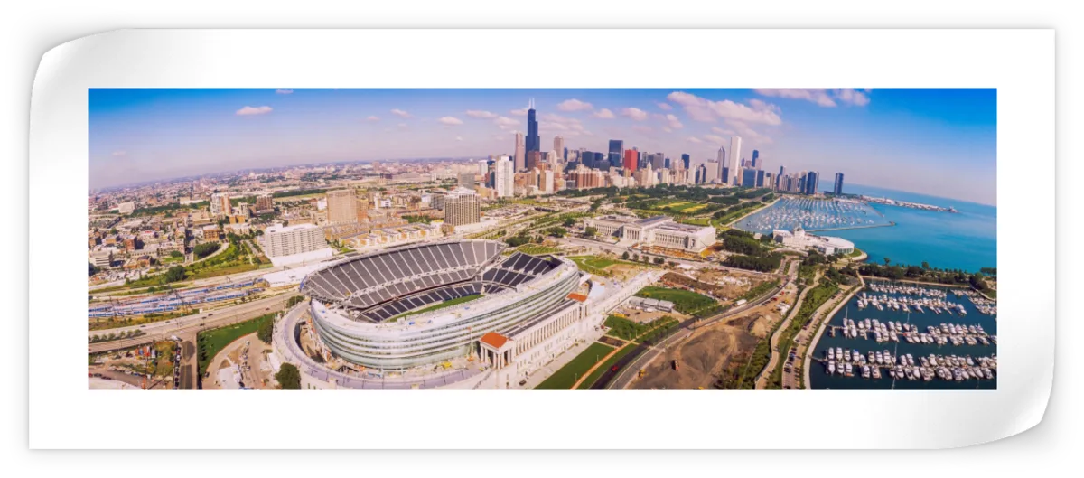 Frendorf | Luftaufnahme eines Stadions im Soldier Field II Wandkunst