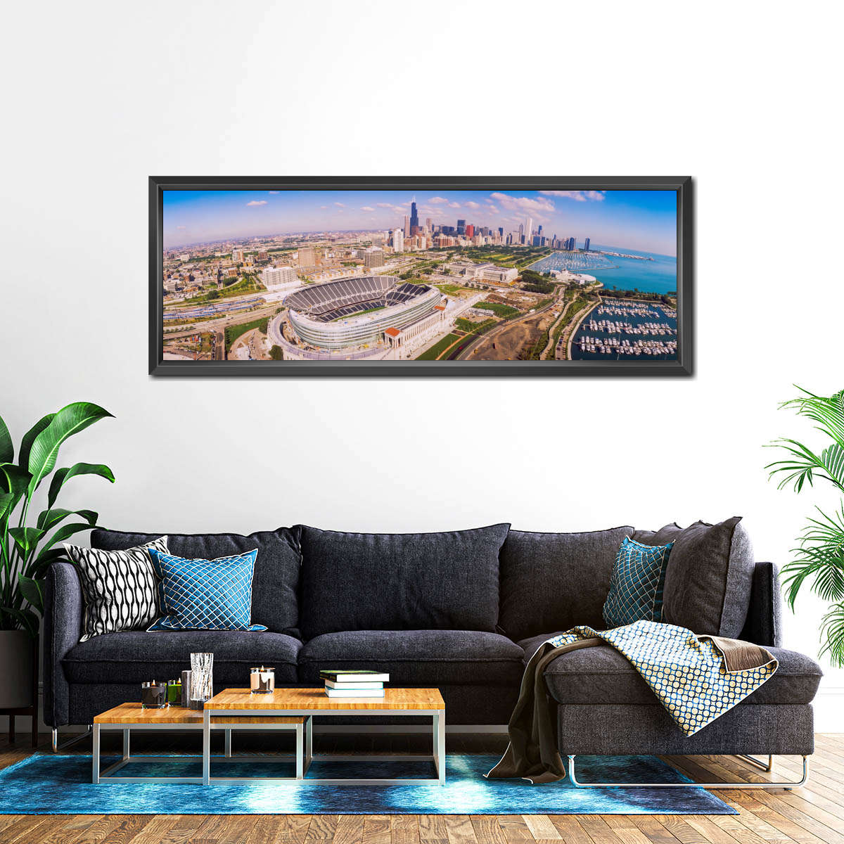 Frendorf | Luftaufnahme eines Stadions im Soldier Field II Wandkunst