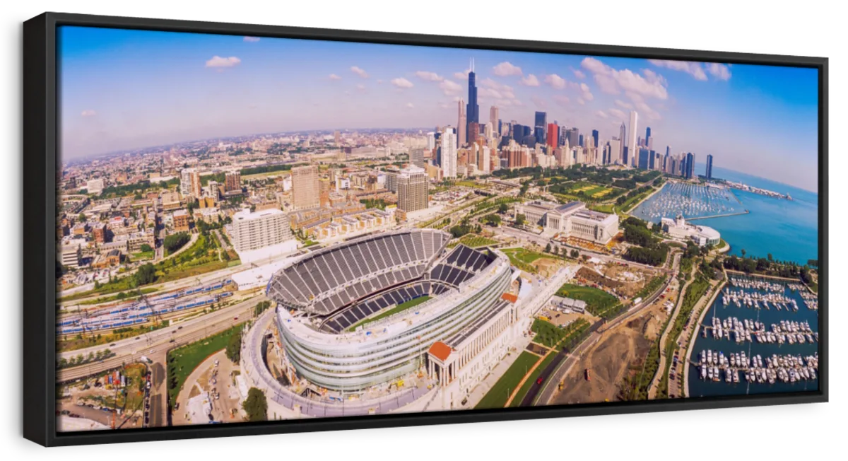 Frendorf | Luftaufnahme eines Stadions im Soldier Field II Wandkunst