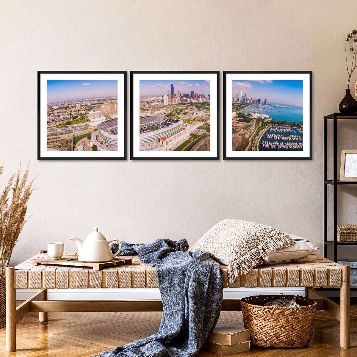 Frendorf | Luftaufnahme eines Stadions im Soldier Field II Wandkunst