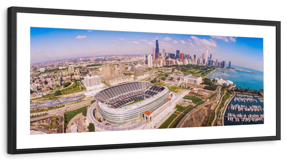 Frendorf | Luftaufnahme eines Stadions im Soldier Field II Wandkunst