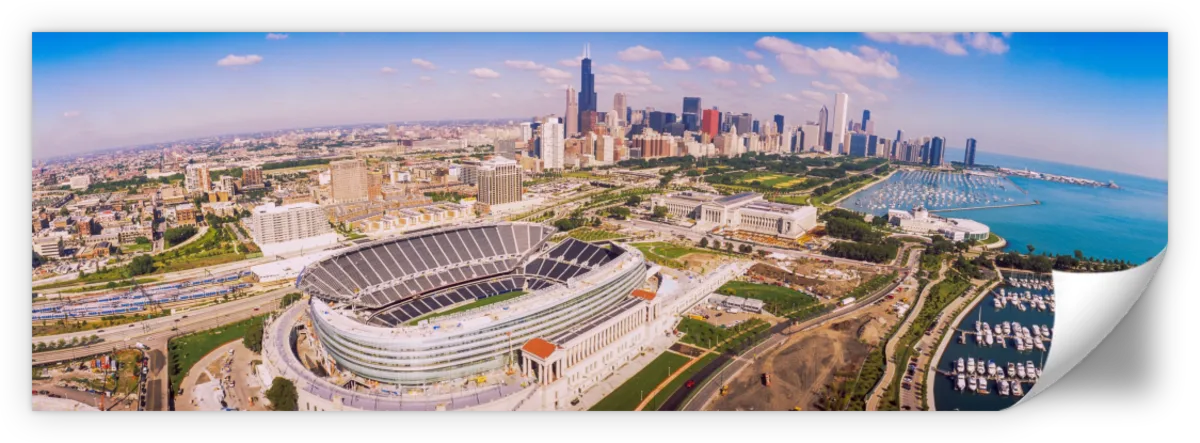 Frendorf | Luftaufnahme eines Stadions im Soldier Field II Wandkunst